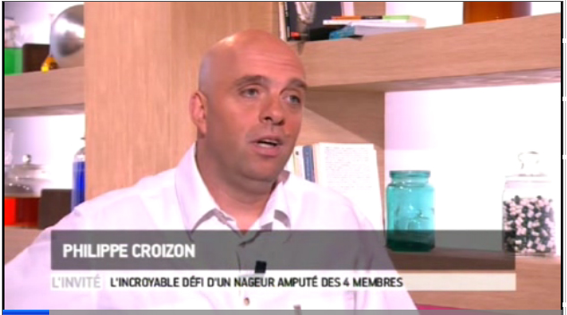 Philippe Croizon sur le plateau d'allodocteur